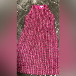 J. Crew Vibrant Pink Tweed Midi Skirt with pockets